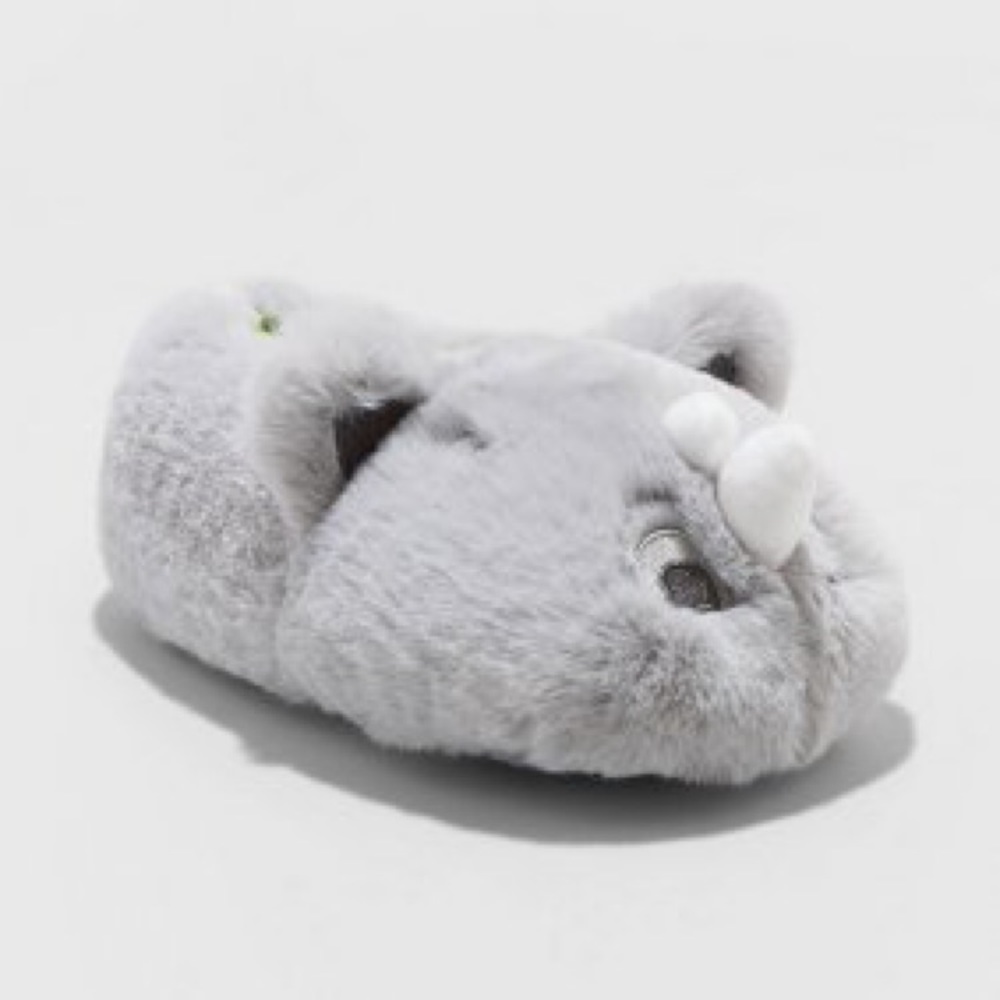 Cat & Jack Toddler Boy Gray Hoppy Moccasin Slippers Size